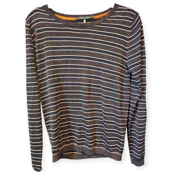 Scotch & Soda Sweaters - NWT Scotch & Soda Metallic Threaded Striped Scoop Neck Lightweight Sweat…